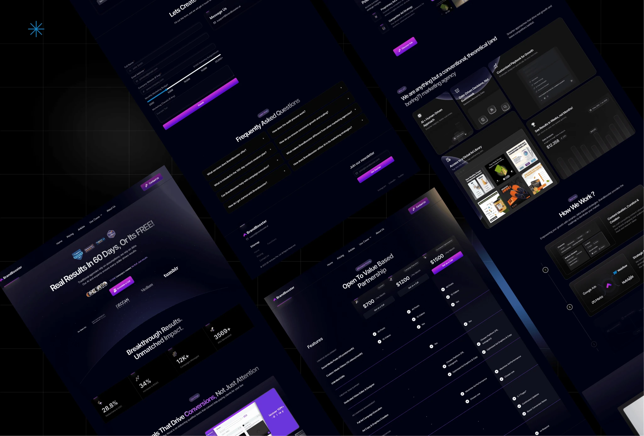 BrandBooster Digital marketing design showcase by Blitz Studio