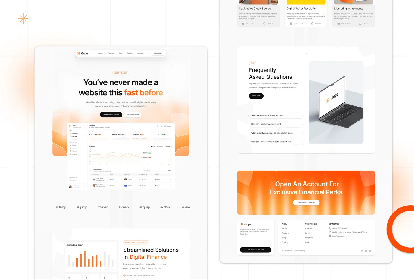Confidential finance project design by Blitz Studio