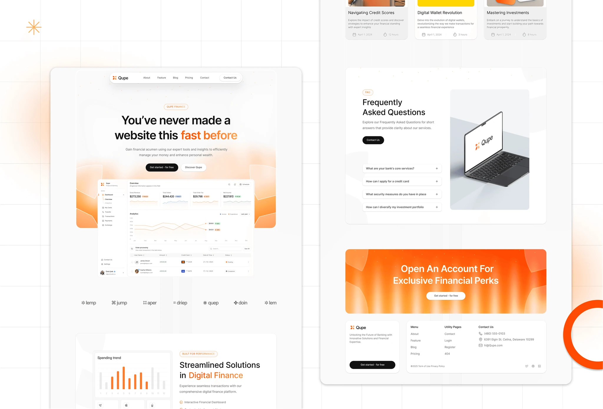 Confidential finance project Finance SaaS · NDA design showcase by Blitz Studio