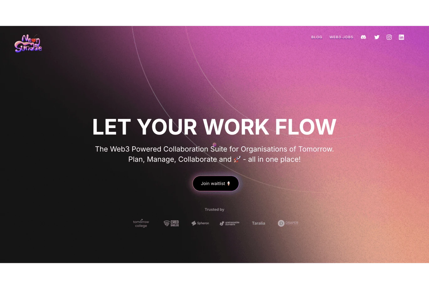 Neon Sundae Web3 CRM design showcase by Blitz Studio